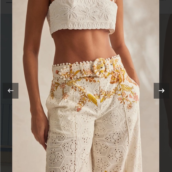 NWT Hemant & Nandita Tora Eyelet Pants Large - Picture 2 of 4